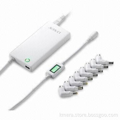 90W Smart Universal Laptop AC/DC Adapter with 17mm Thickness, Wide Output Voltage from 12 to 24V